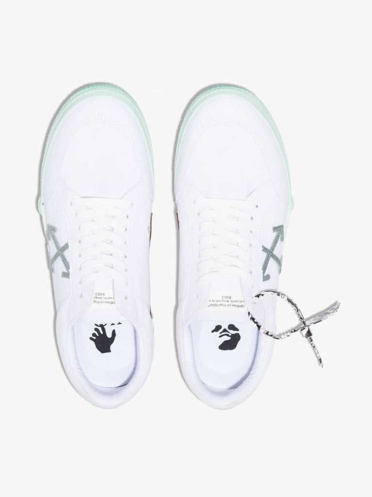 White Vulcanized Low Top Sneakers