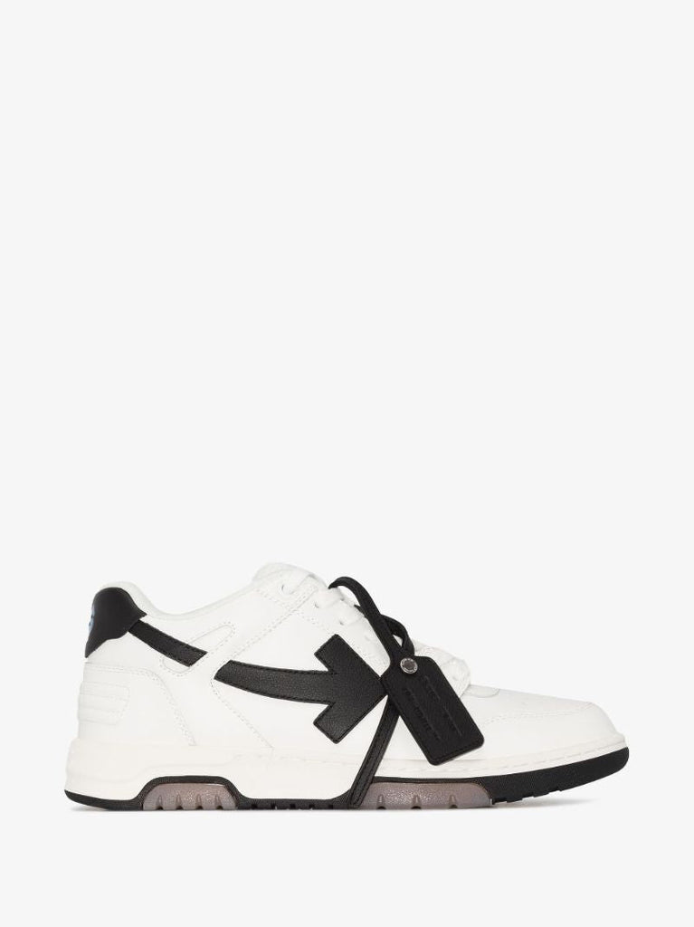 White and Black Out of Office Leather Sneakers