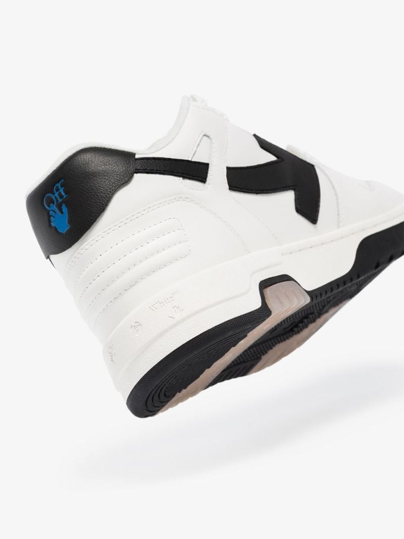 White and Black Out of Office Leather Sneakers