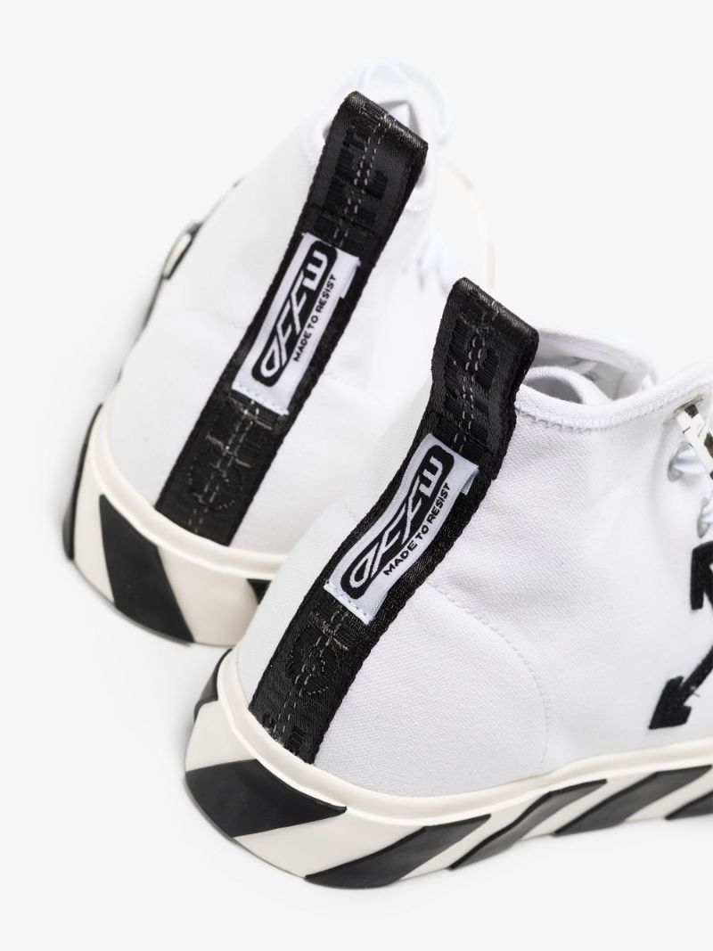 White Vulcanized High Top Sneakers