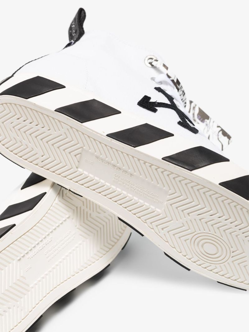 White Vulcanized High Top Sneakers