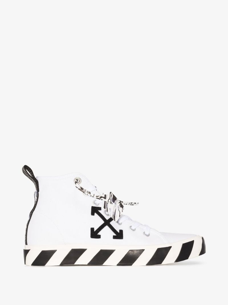 White Vulcanized High Top Sneakers