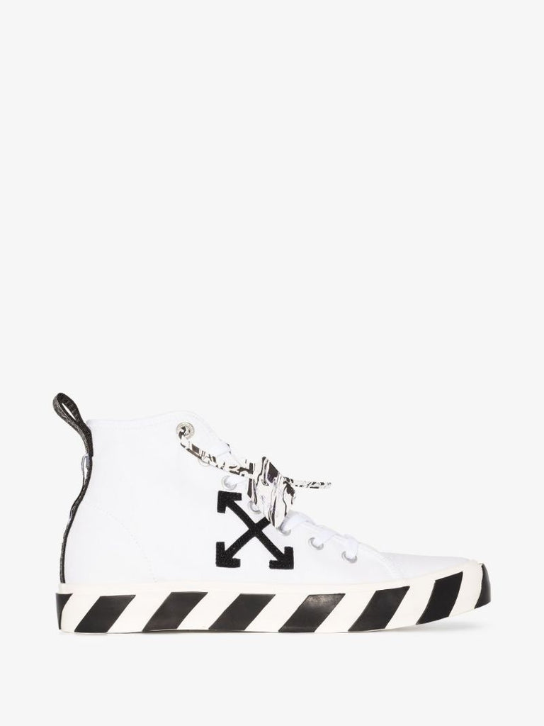 White Vulcanized High Top Sneakers