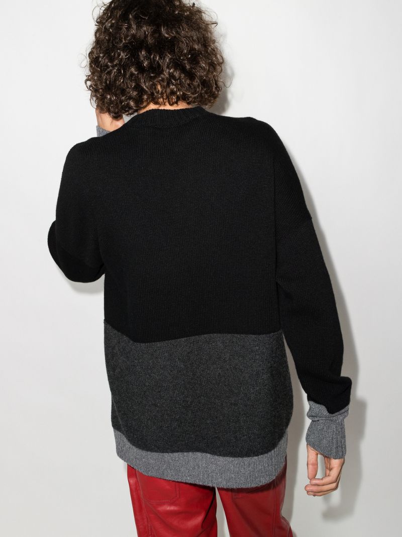 Black Logo Intarsia Wool Sweater
