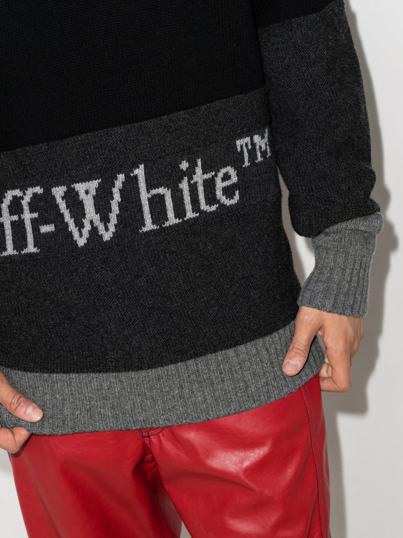 Black Logo Intarsia Wool Sweater