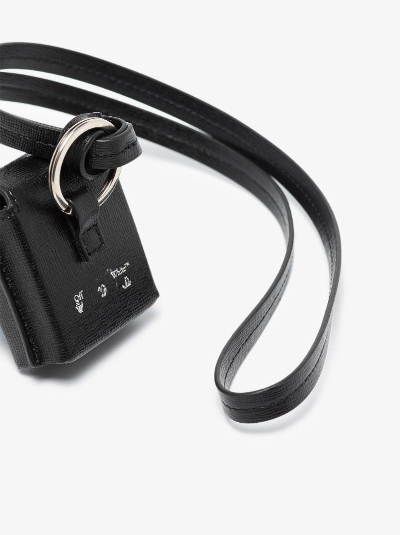 Black Diagonals Leather Airpods Case