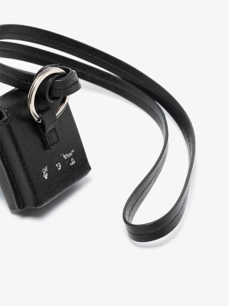 Black Diagonals Leather Airpods Case