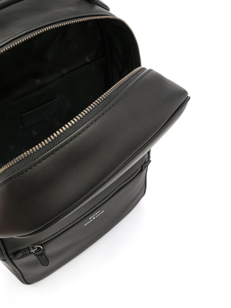 Black Logo-print Leather Backpack
