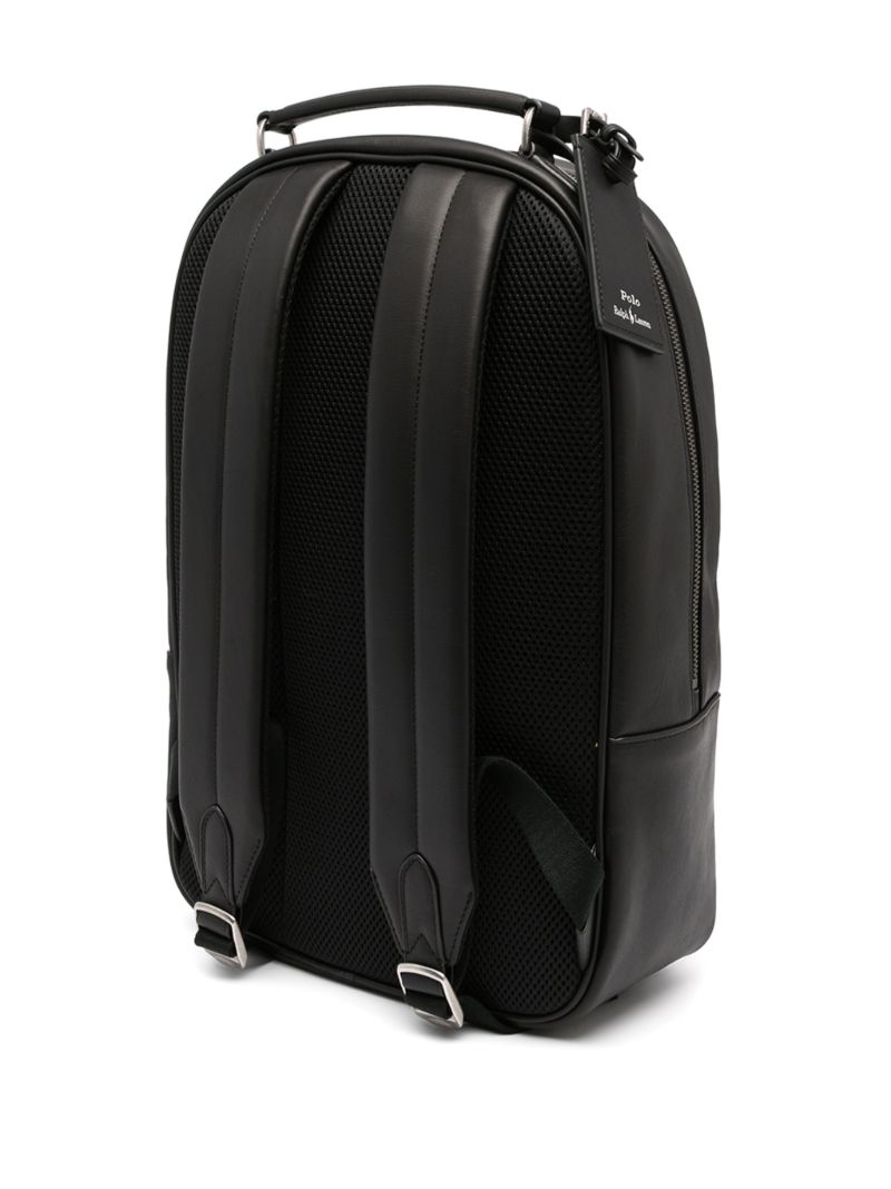 Black Logo-print Leather Backpack
