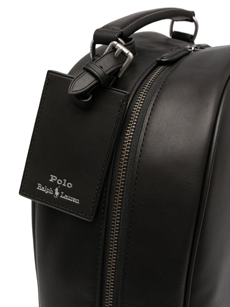 Black Logo-print Leather Backpack