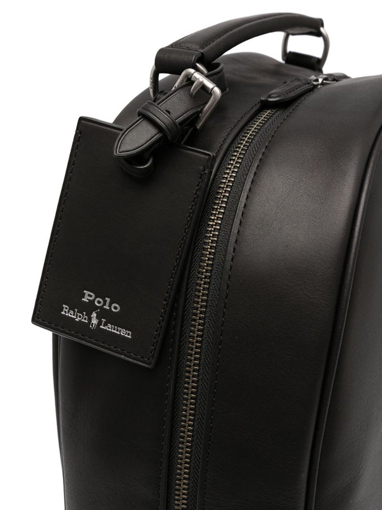 Black Logo-print Leather Backpack