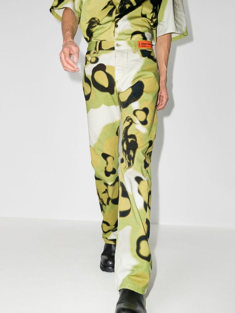 Camouflage Print Slim Fit Jeans