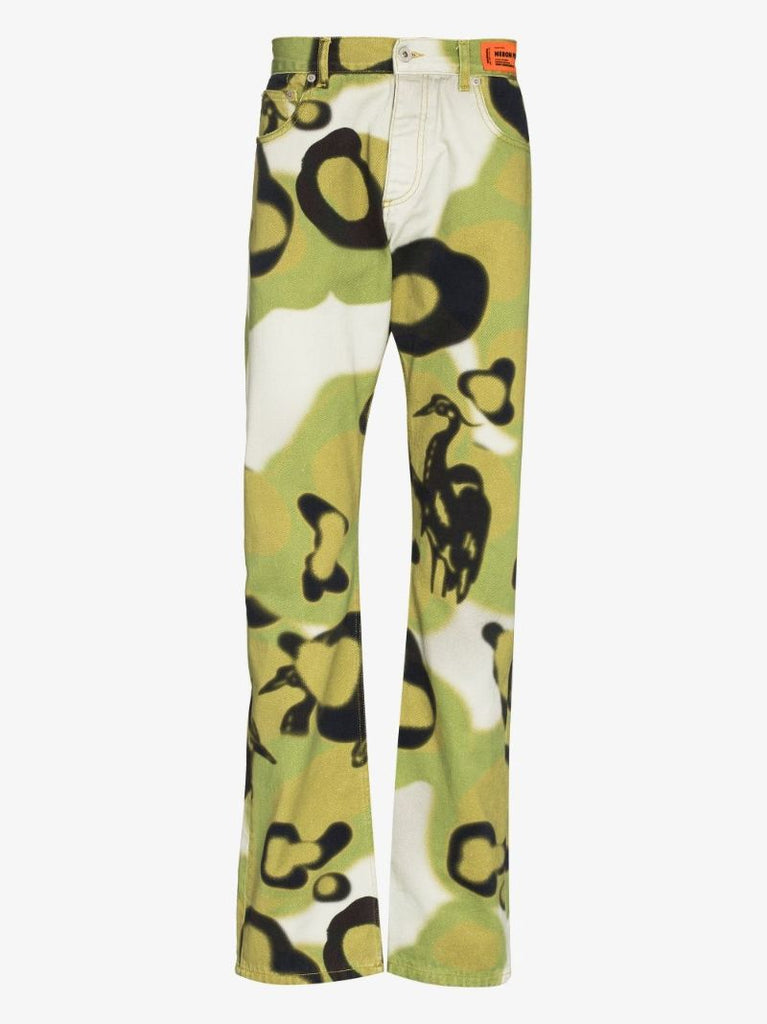 Camouflage Print Slim Fit Jeans