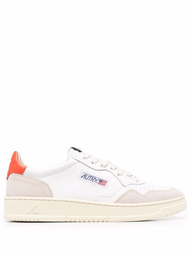 White Medalist Leather Sneakers