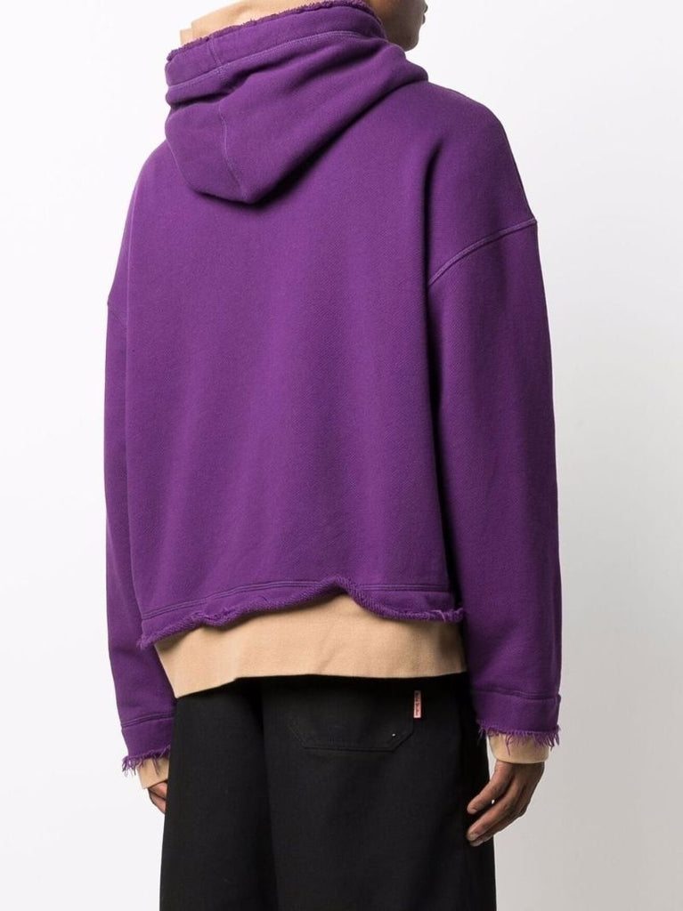 Purple Bandana Print Cotton Hoodie
