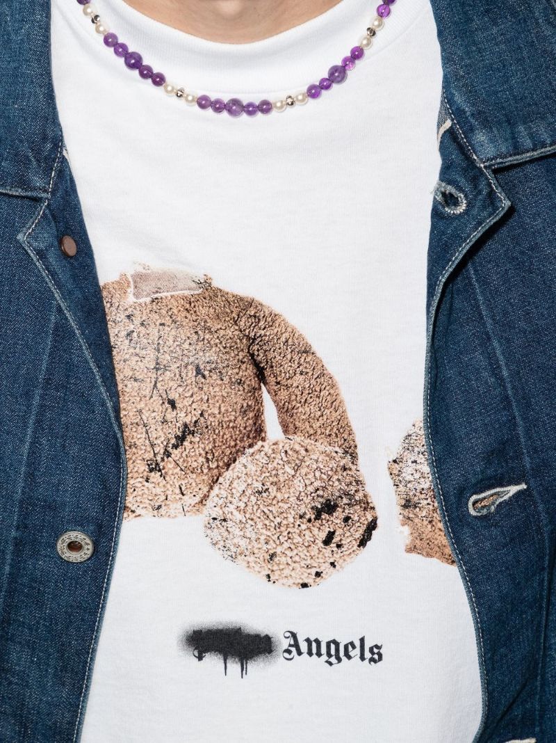 Sprayed Bear Logo Cotton T-shirt