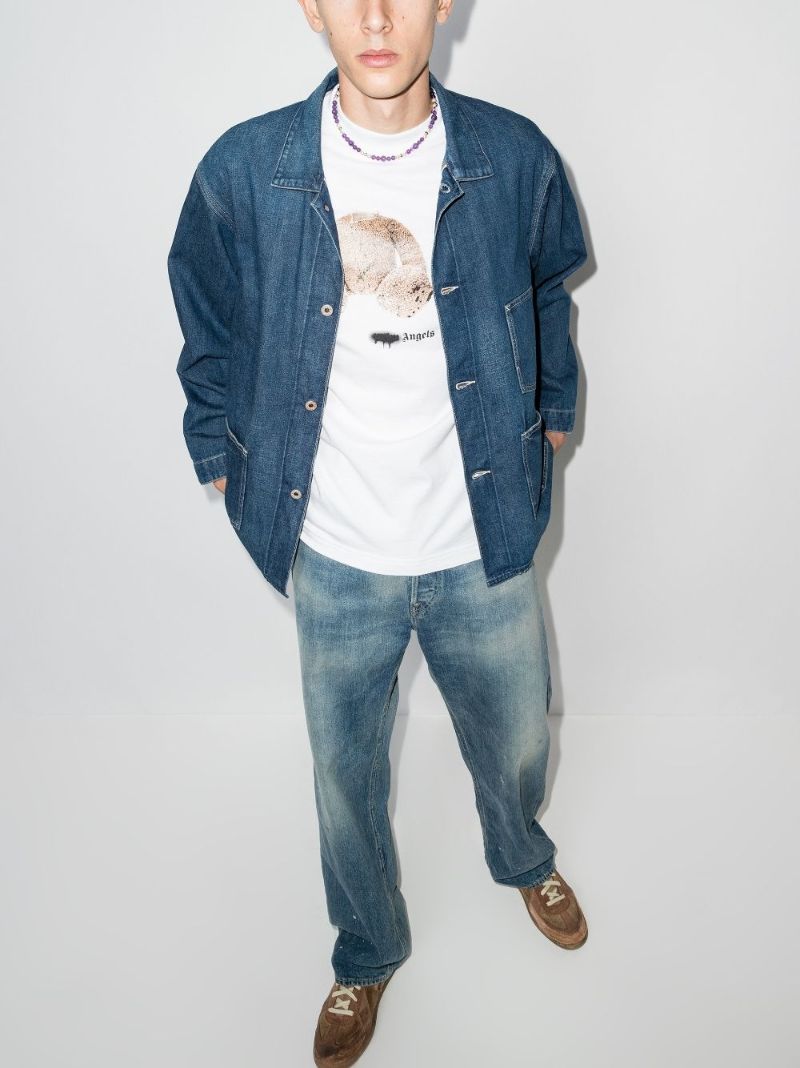 Sprayed Bear Logo Cotton T-shirt