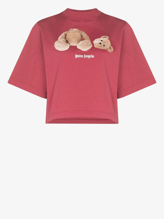 Bear Print Cropped T-shirt