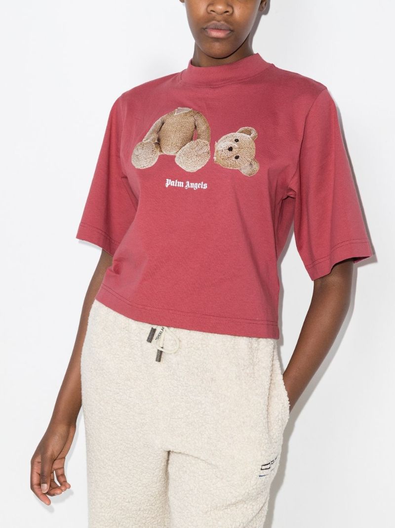 Bear Print Cropped T-shirt