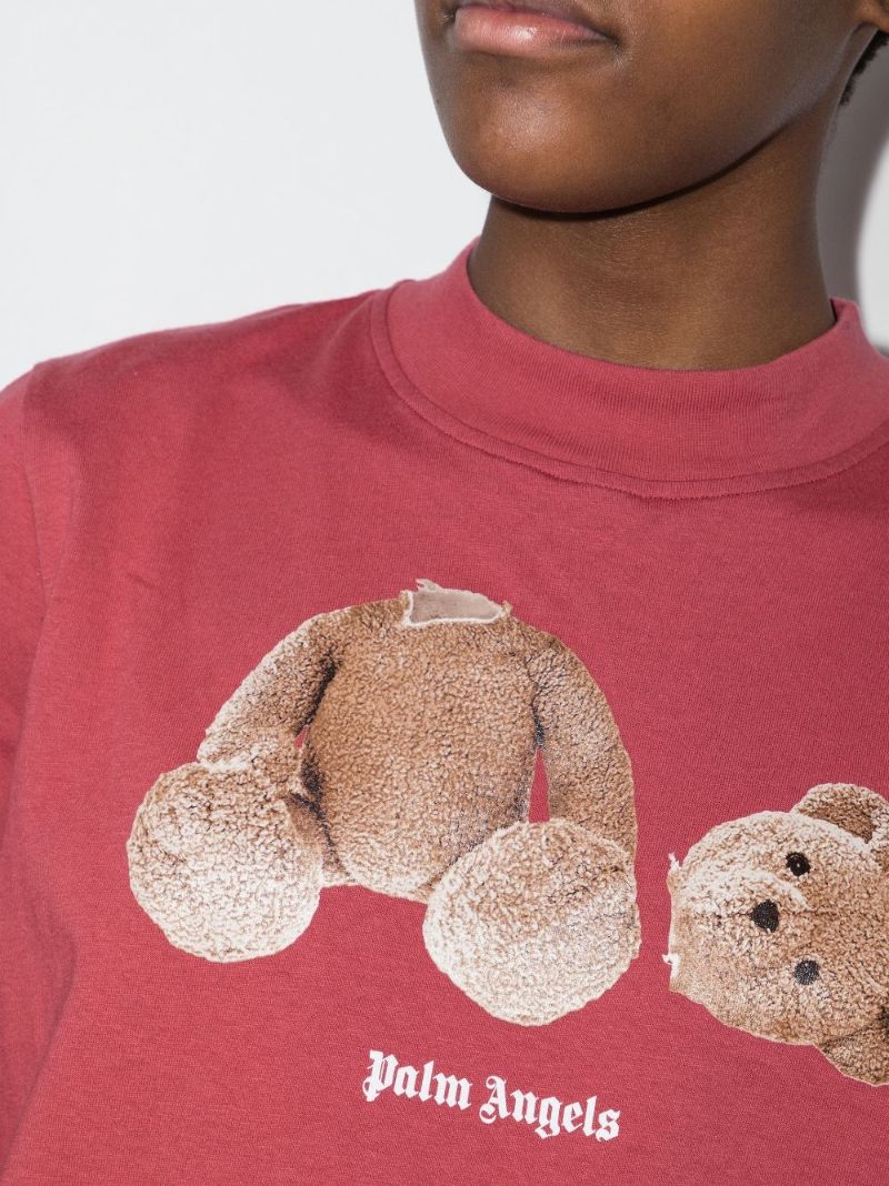 Bear Print Cropped T-shirt