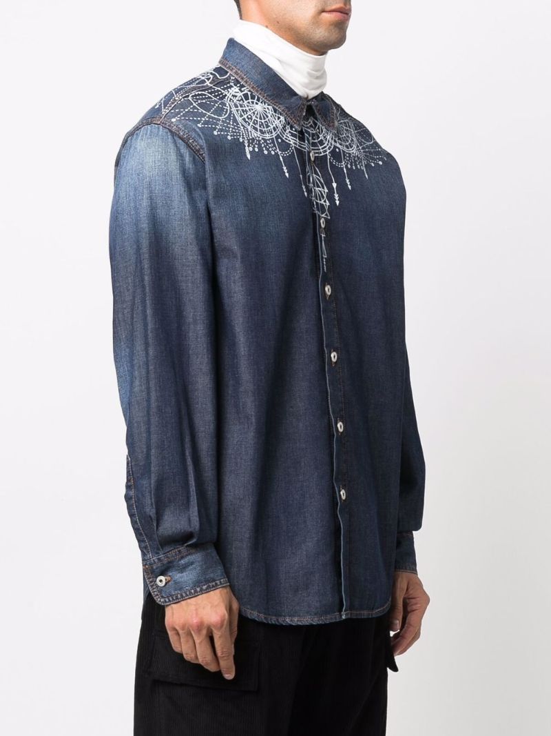 Blue Astral Wings Denim Shirt