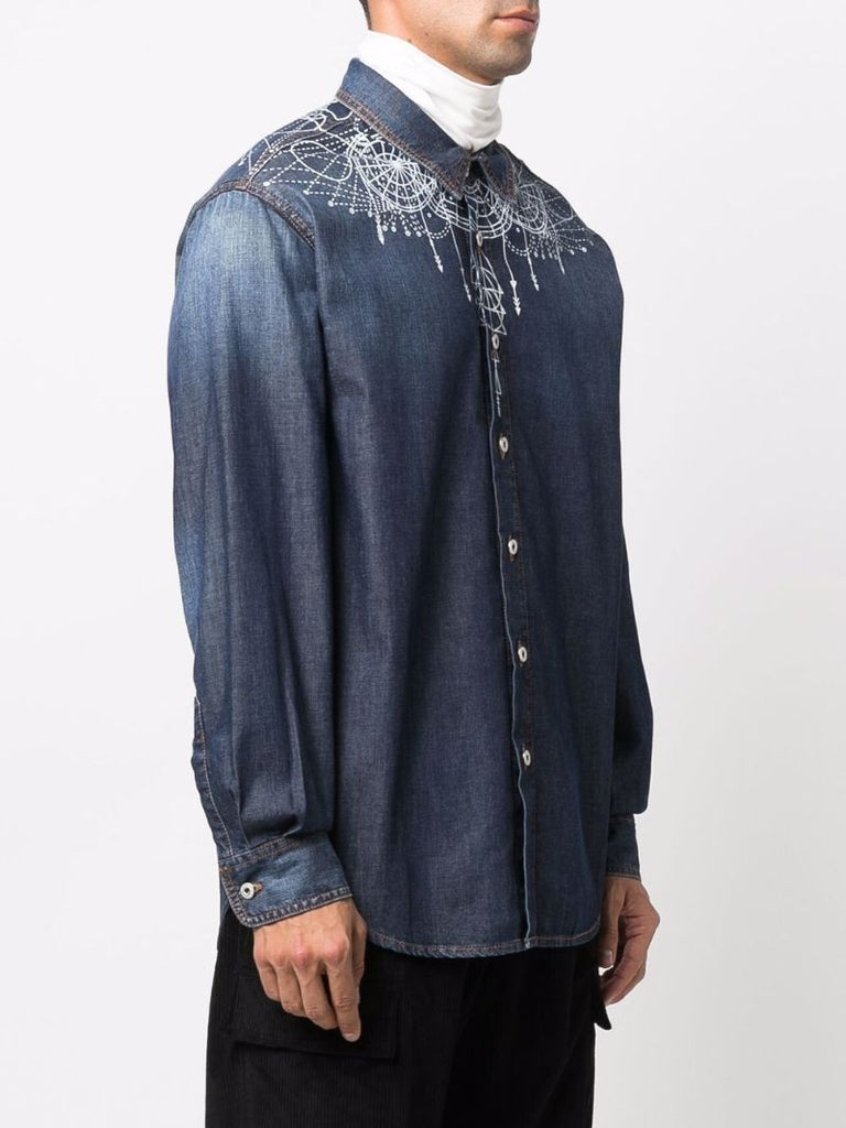 Blue Astral Wings Denim Shirt