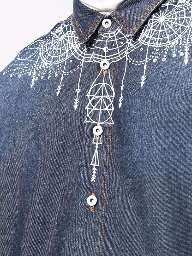 Blue Astral Wings Denim Shirt