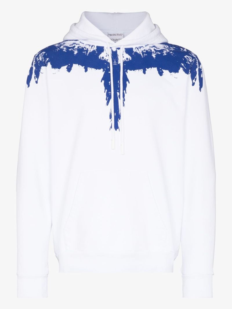 Tempera Wings Print Cotton Hoodie