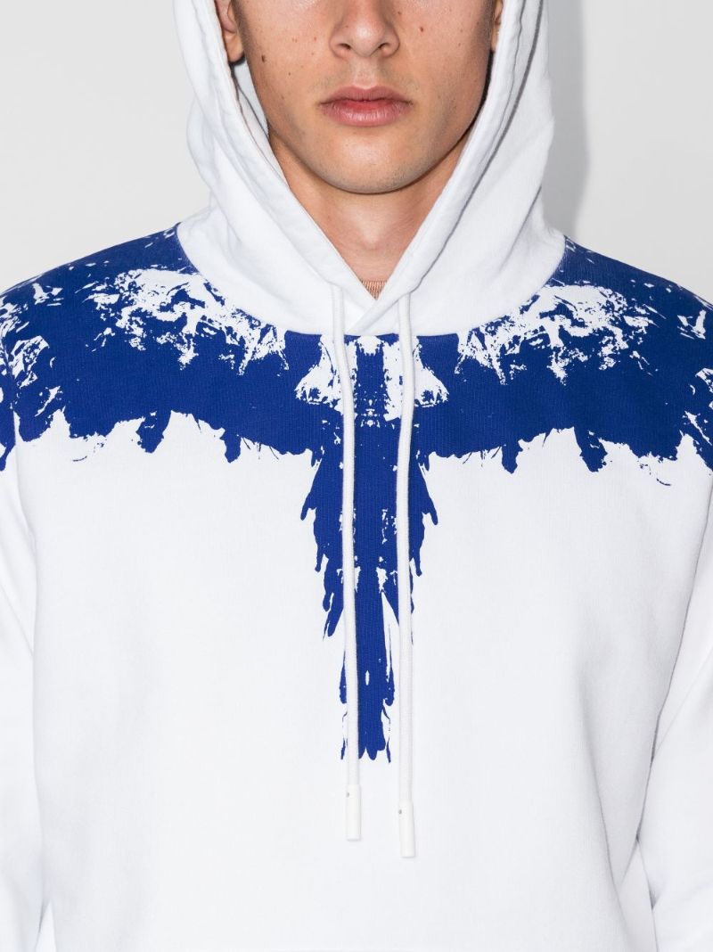 Tempera Wings Print Cotton Hoodie