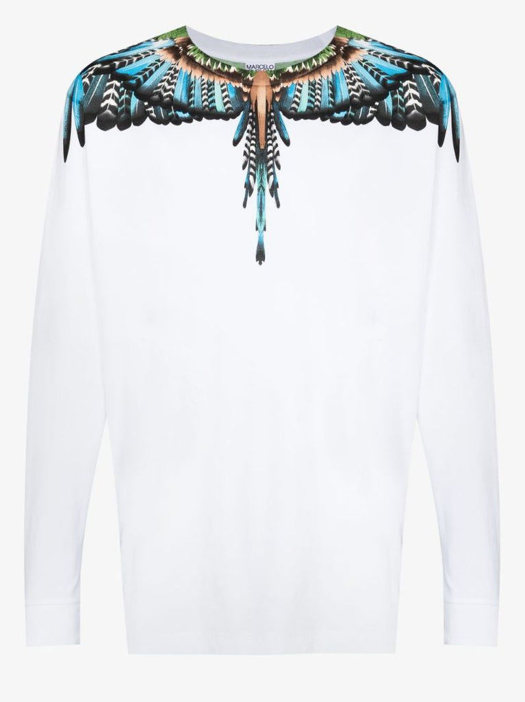 Grizzly Wings Print Long Sleeve Cotton T-shirt