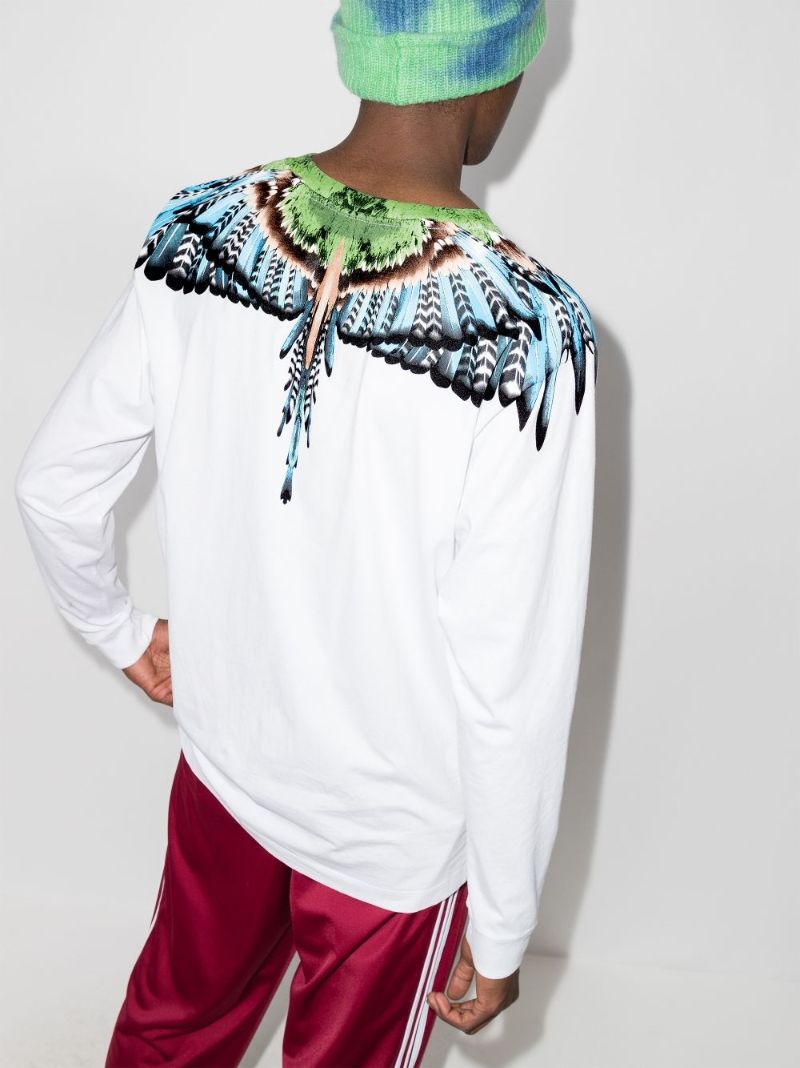 Grizzly Wings Print Long Sleeve Cotton T-shirt