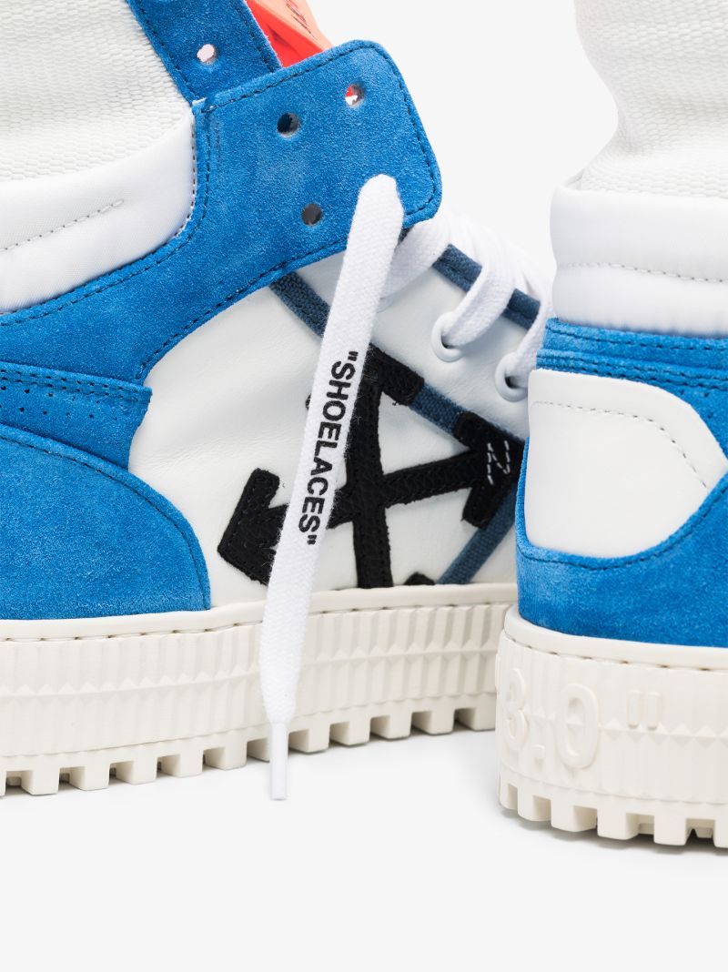 White and Blue Off-court 3.0 Leather Sneakers