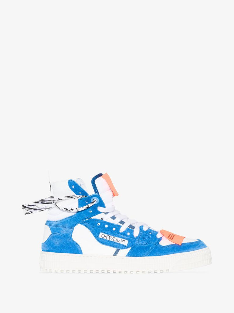 White and Blue Off-court 3.0 Leather Sneakers