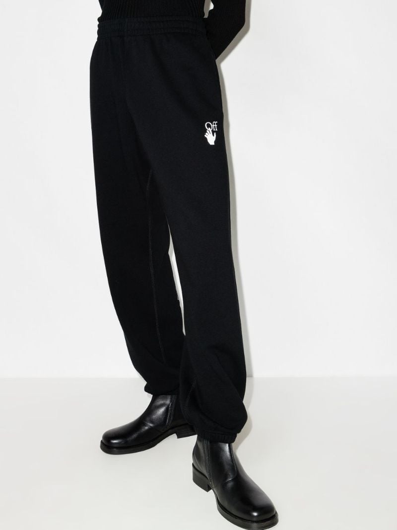 Black Caravaggio Arrows Cotton Track Pants