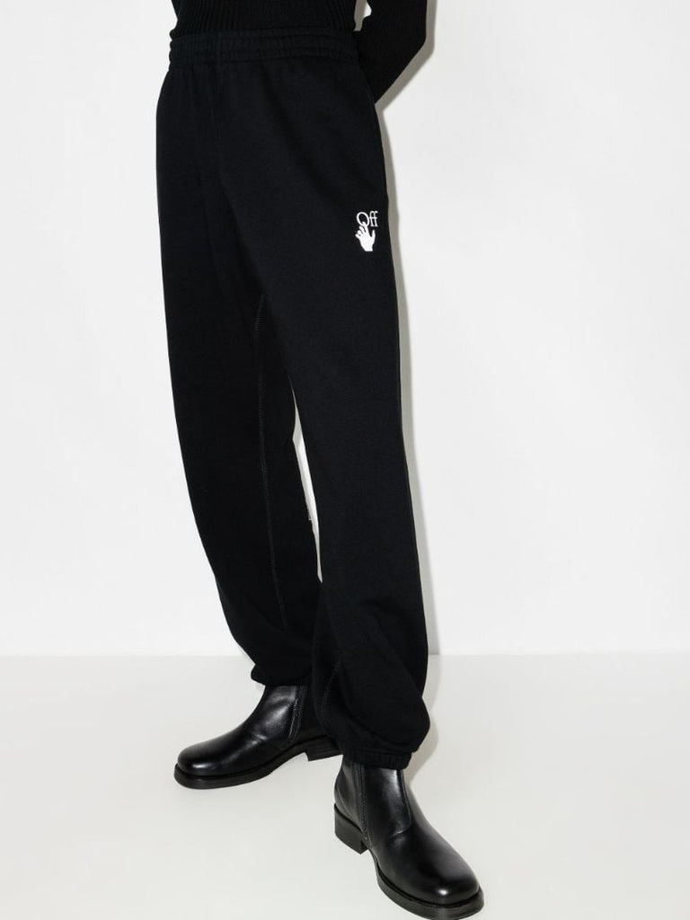 Black Caravaggio Arrows Cotton Track Pants