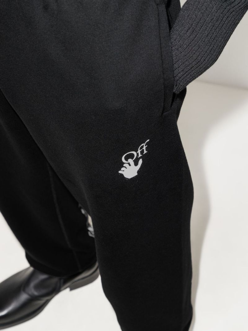 Black Caravaggio Arrows Cotton Track Pants