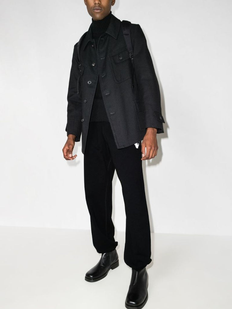 Black Caravaggio Arrows Cotton Track Pants