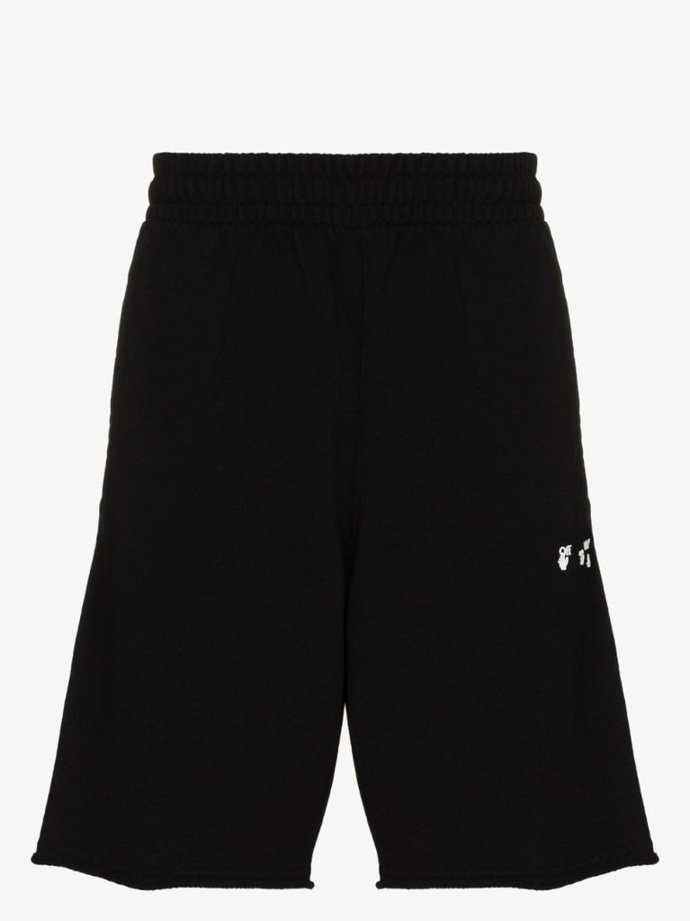 Black Logo Cotton Track Shorts