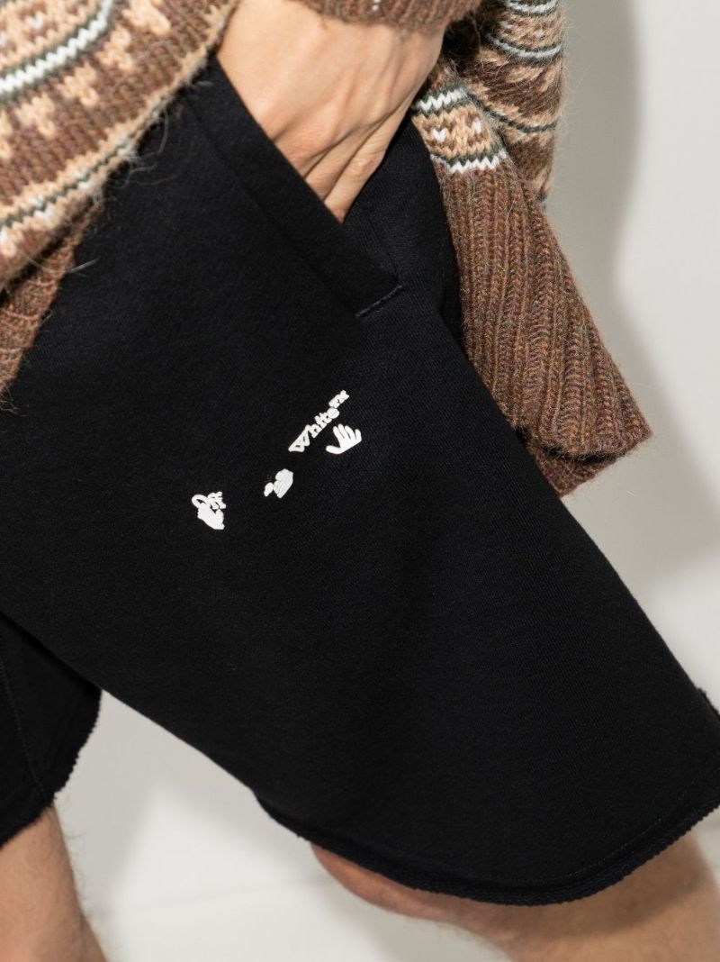 Black Logo Cotton Track Shorts