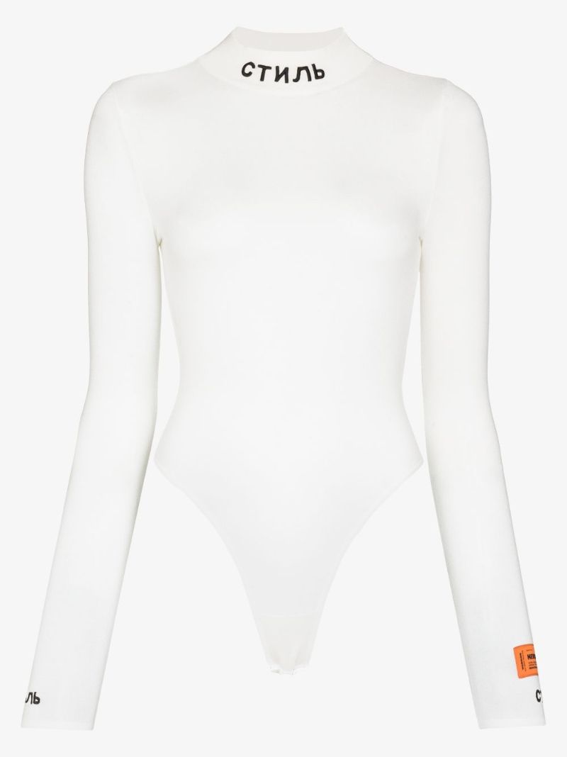 Logo-embroidered Long-sleeve Bodysuit