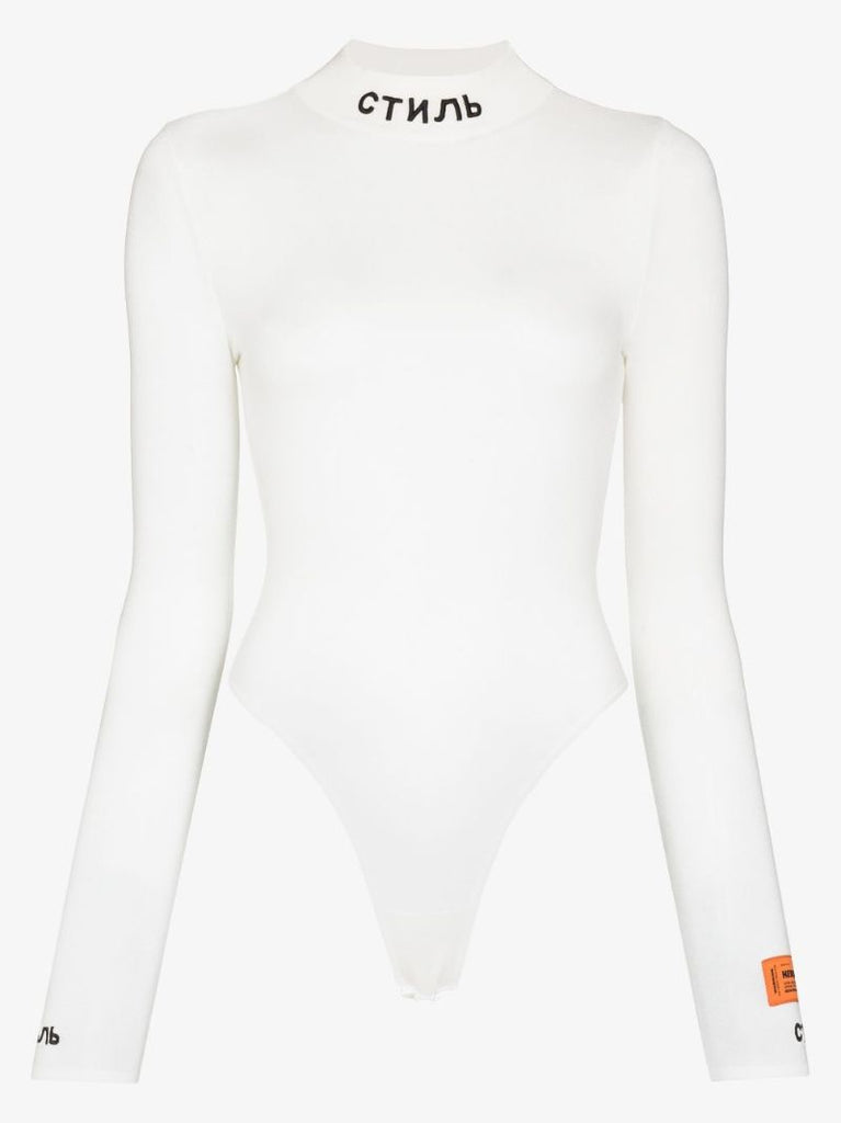 Logo-embroidered Long-sleeve Bodysuit