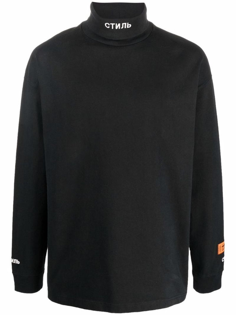 Black Logo Print Sweater