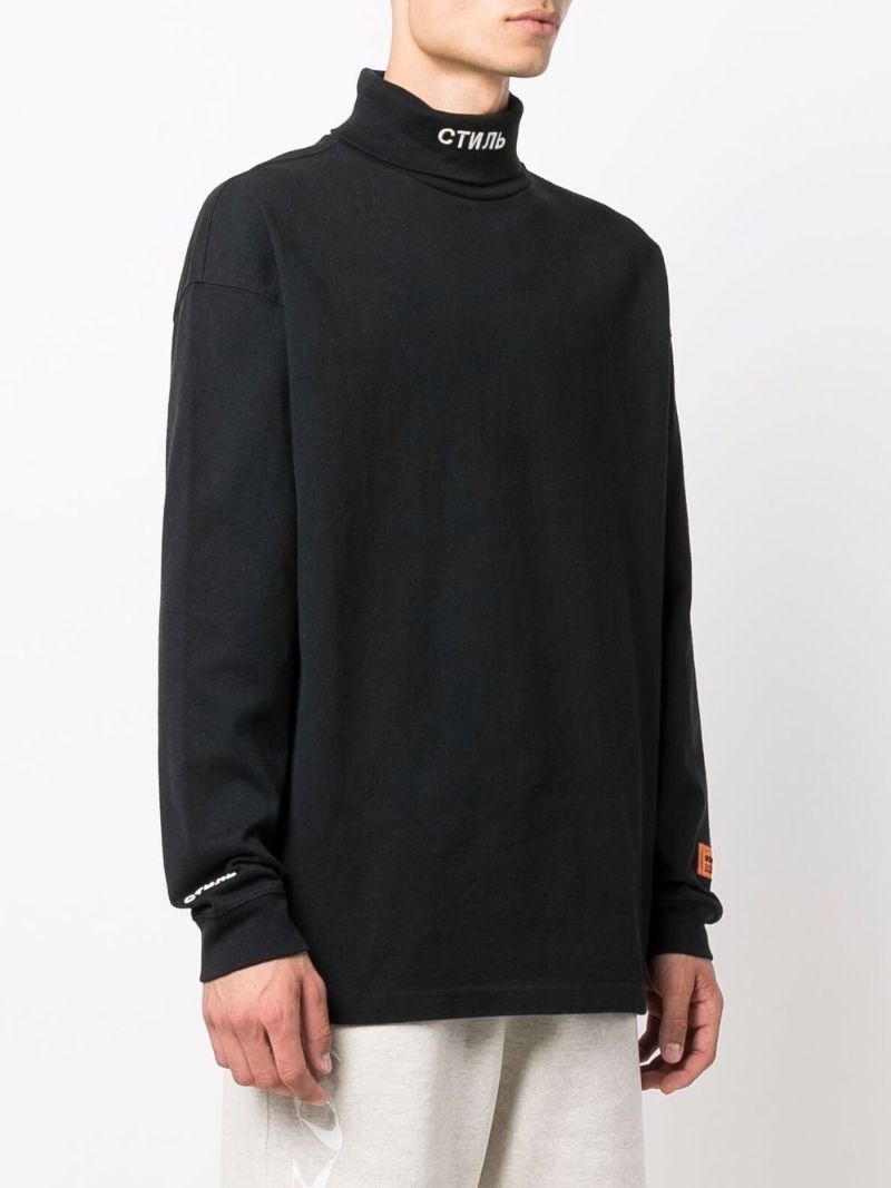 Black Logo Print Sweater