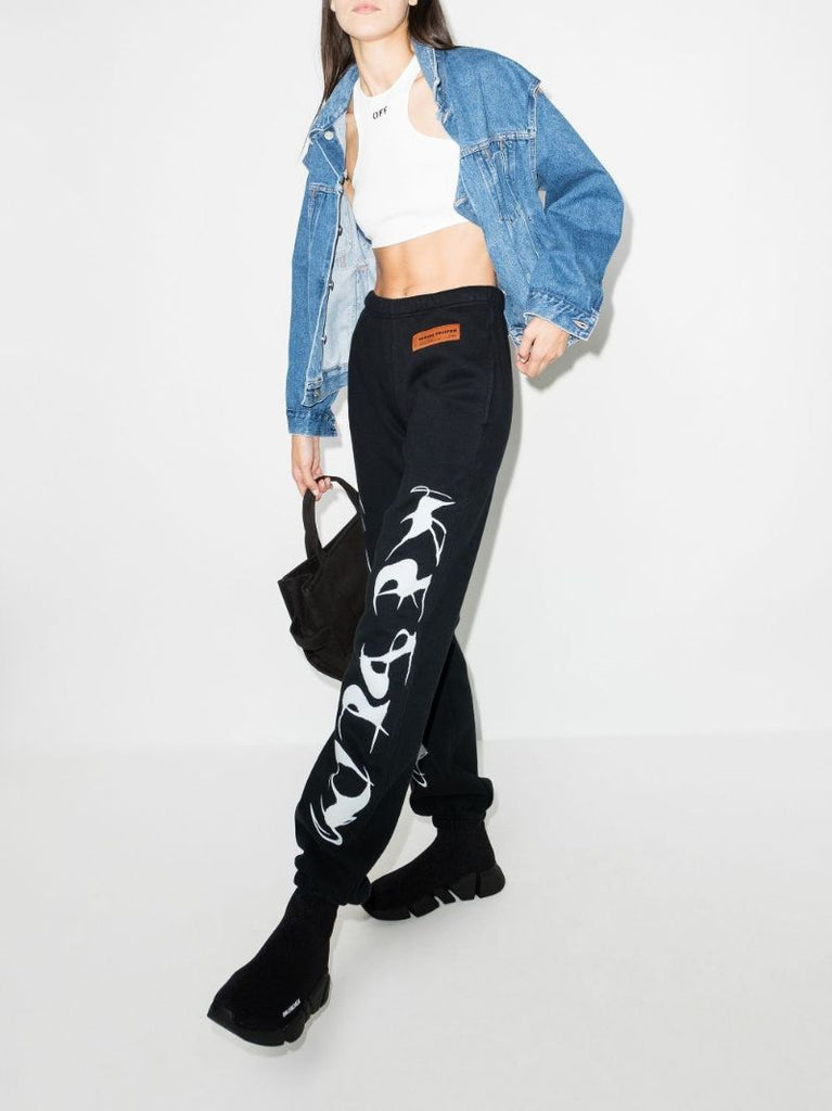 Brushed Printed Cotton Track Pants