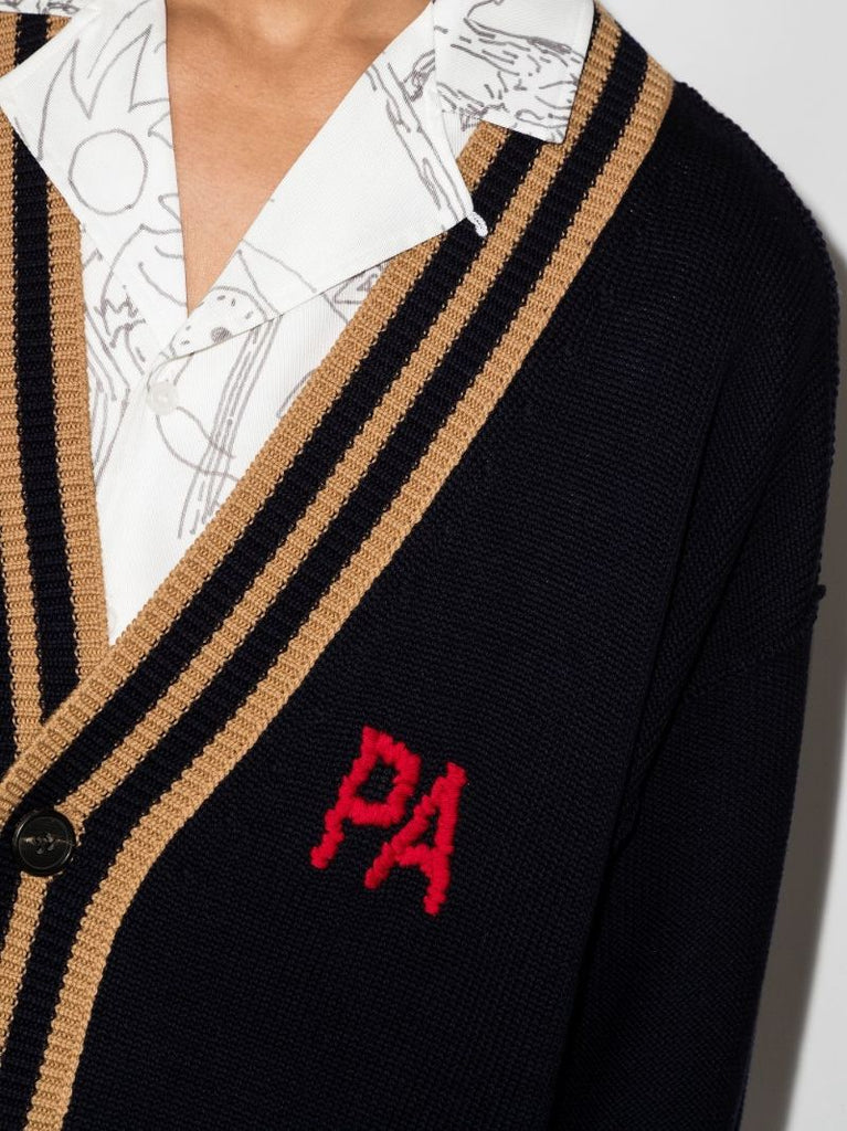 Bear Intarsia Wool Cardigan