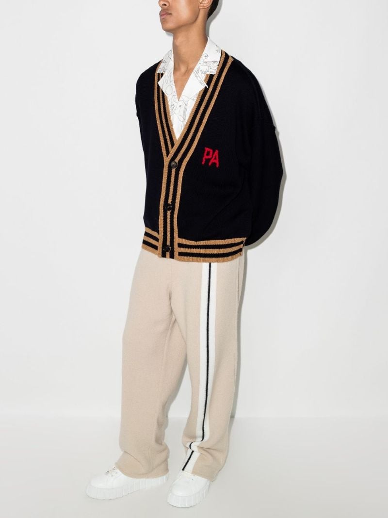 Bear Intarsia Wool Cardigan