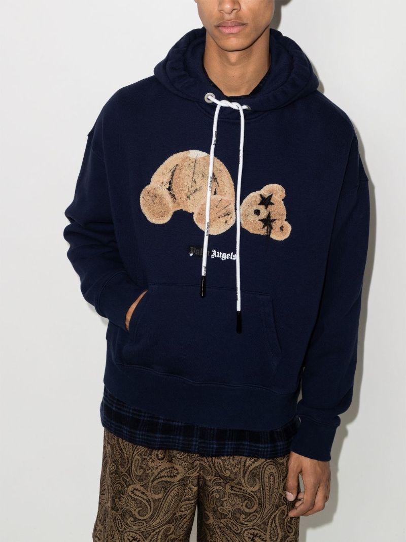 Sprayed Bear Cotton Hoodie