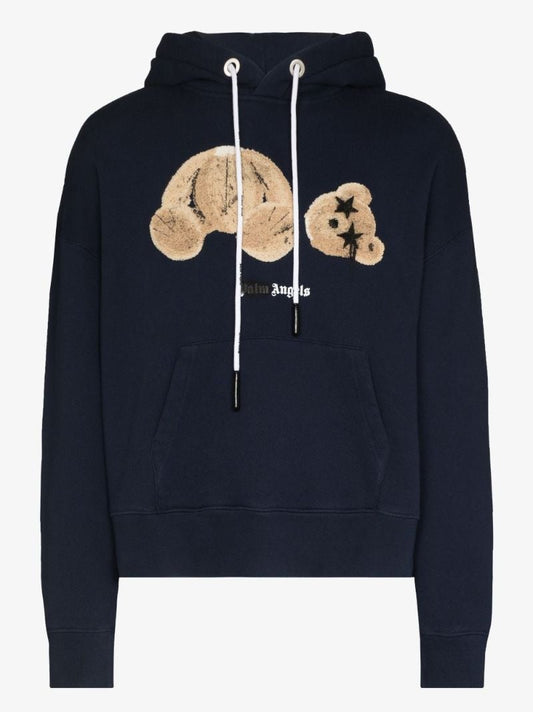 Sprayed Bear Cotton Hoodie