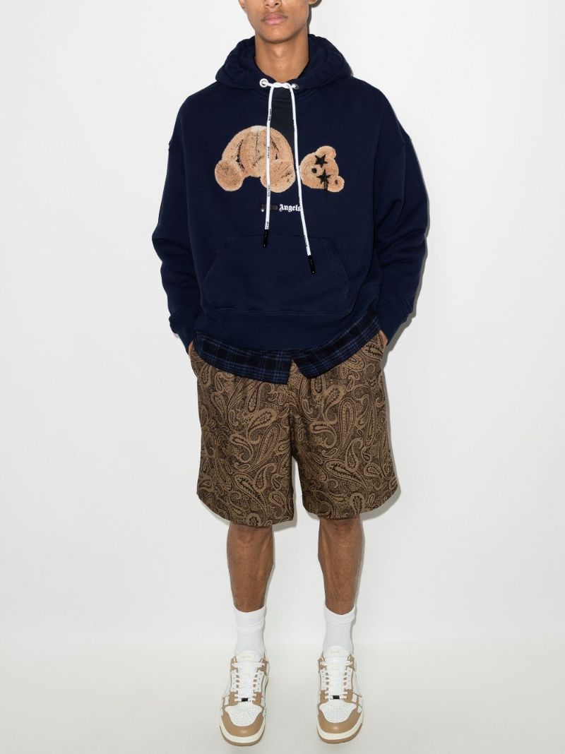 Sprayed Bear Cotton Hoodie