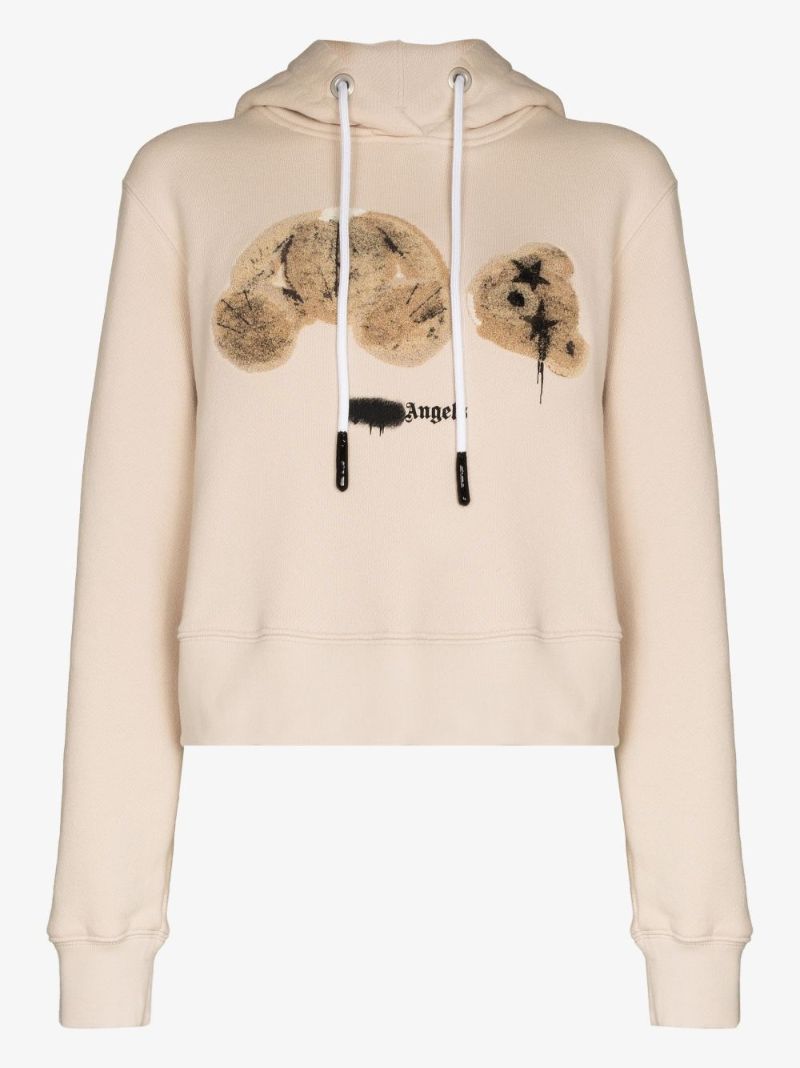 Sprayed Bear Print Hoodie